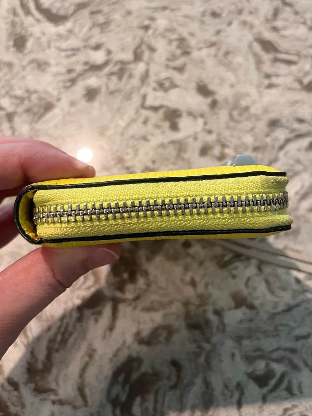 Rebecca Minkoff Bright Yellow Textured Zip Wristlet Wallet